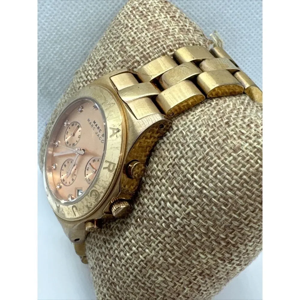Marc Jacobs Blade MBM3102 Women's Stainless Steel Analog Gold Dial Watch JNA724